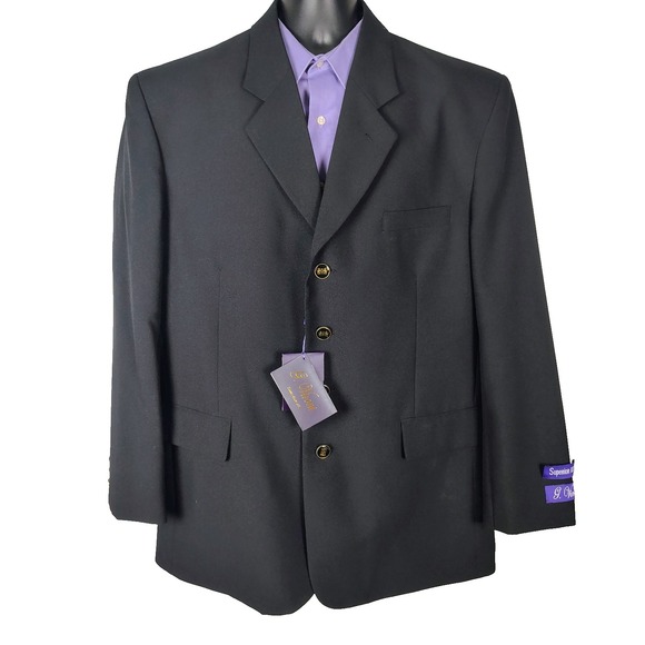G. Vironi NWT Black 44r Jacket Blazer old money business classic